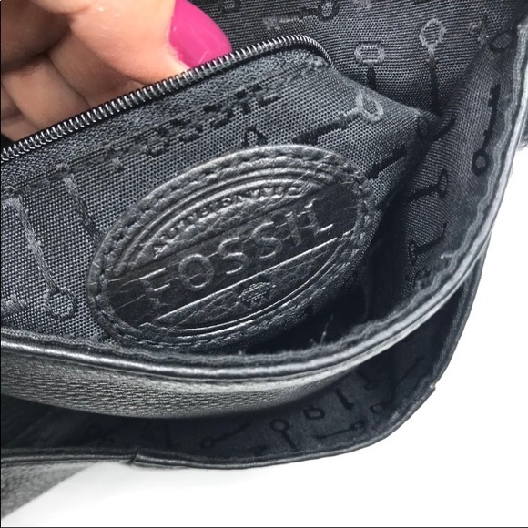 Fossil slim shoulder bag black leather - Picture 6 of 8